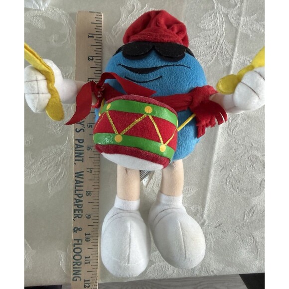 M&M's Collectible Spinning Candy Dispenser & Blue M&M Plush Drummer Lot of 2 - Picture 13 of 15